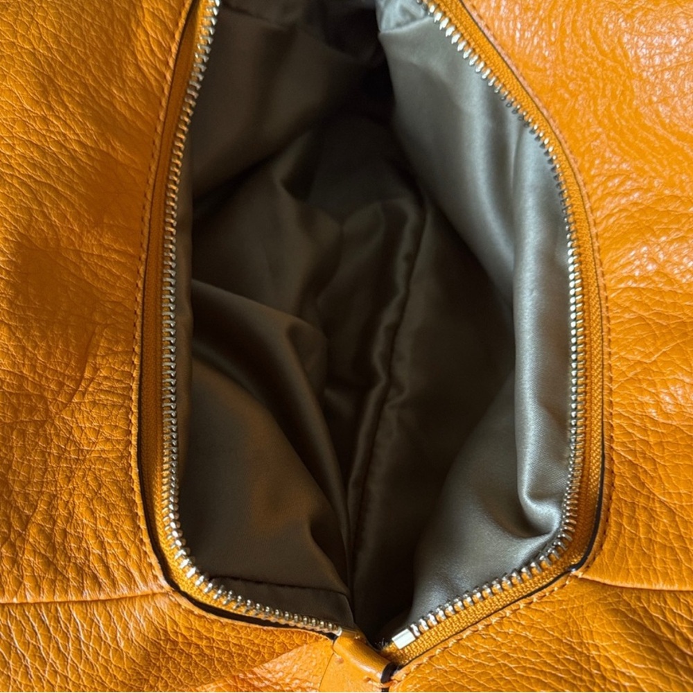 Coach Pebbled Leather Shoulder Bag in Bright Orange with Gold Hardware - Picture 11 of 12